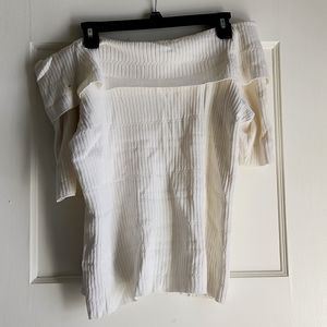 off the shoulder cream top